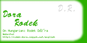 dora rodek business card